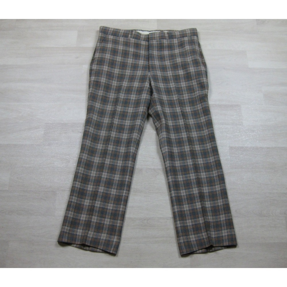 Vintage 70s Pendleton Country Traditionals Wool Trousers‎ Pants (37x29) Plaid
